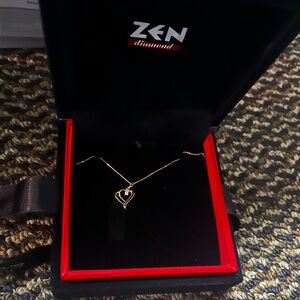 Zen Diamond Heart Necklace